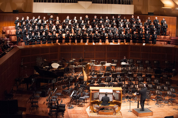 Paul Jacobs, Mason Bates, Donato Cabrera and the San Francisco Symphony Chorus - Photo by Kristen Loken