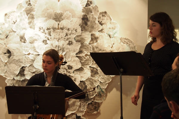 Cellist Mira Luxion and mezzo-soprano Nathalie Colas (Photo credit: Larry Dunn)