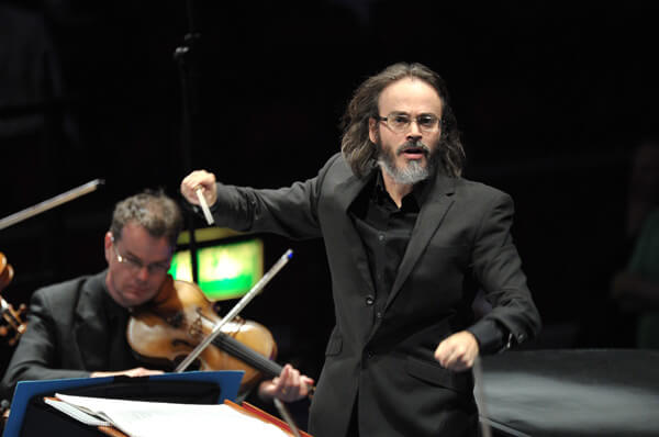 Conductor Ilan Volkov with the Scottish National Symphony at BBB Prom 50 (photo credit: Chris Christodoulou)