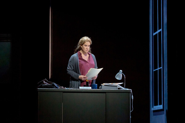 Alice Coote as Anne Strawson and Paul Appleby as Brian in Nico Muhly's "Two Boys." (photo credit: Ken Howard/Metropolitan Opera)