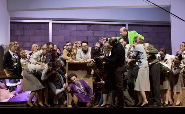 Anne Sofie von Otter (Baba the Turk), Gerhard Siegel (Sellem) and the Arnold Schoenberg Chorus  (photo credit: © Herwig Prammer)