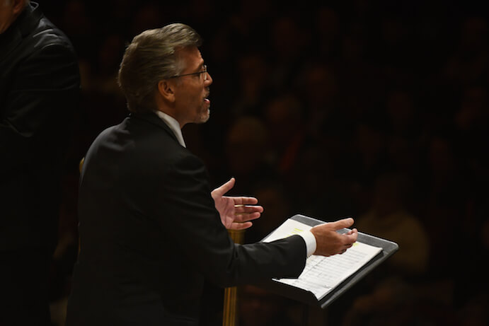 Thomas Hampson and the Orchestre National de Lyon--Photo by Pete Checchia