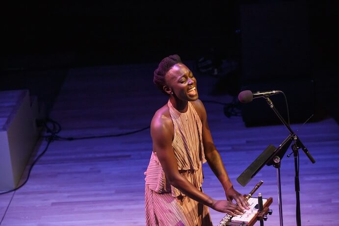 Nathalie Joachim performs at Resonant Bodies 2018--Photo by Gretchen Robinette