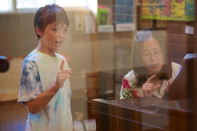 Young Artist Rhett Speer in a coaching with Ojai Youth Opera collaborative pianist Raelynn Clare--Photo by Kevin King