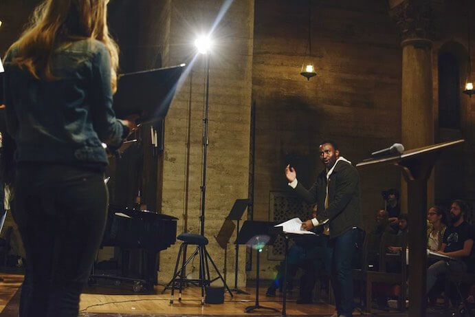 Alexander Lloyd Blake conducts Tonality--Photo by Sammy Sohn