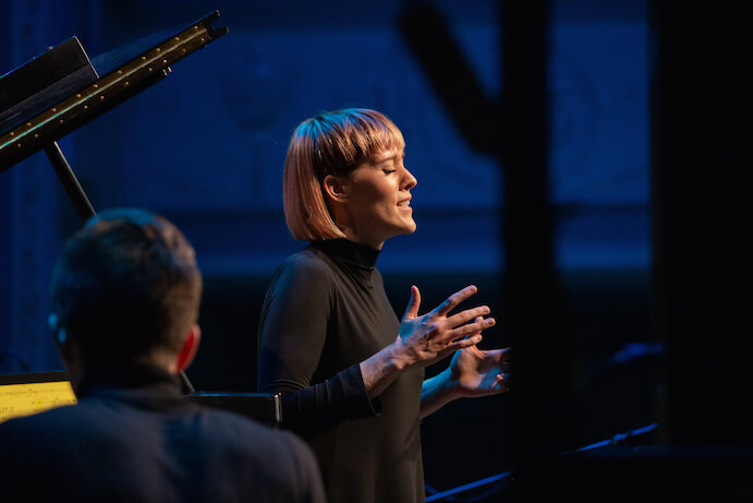 Lucy Dhegrae performs at Resonant Bodies 2018--Photo by Gretchen Robinette