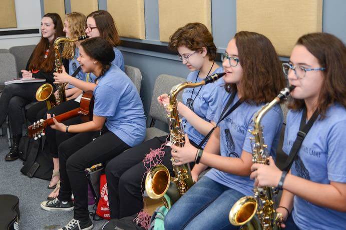 Participants in the 2019 Young Women Composers Camp--Photo by Dylan Principi