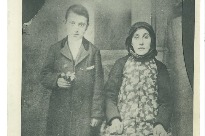 Arshile Gorky (born Vostanik Adoian) and his mother, Shushanig der Marderosian, Van Vilayet, 1912. Unknown photographer.