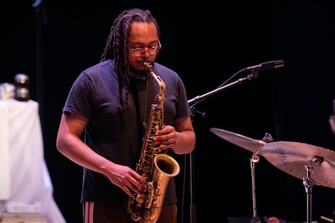 Immanuel Wilkins in BLUES BLOOD | BLACK FUTURE--Photo by Wolf Daniel, courtesy of Roulette Intermedium