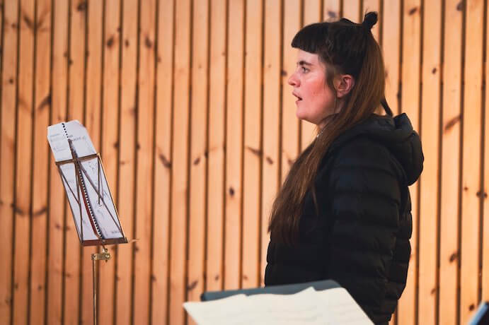 Scots traditional singer Josie Vallely performing in Elgol--Photo by LiveLoveRun