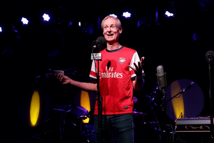 John Schaefer speaks at the WNYC & WQXR Celebrate 40 Years Of 'New Sounds' event at Brooklyn Bowl--Photo by Taylor Hill/Getty Images 