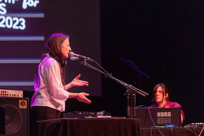 Barbara Togander and Cecilia Lopez perform at the 2023 Mutual Mentorship for Musicians (M3) festival -- Photo by Christopher Pelham