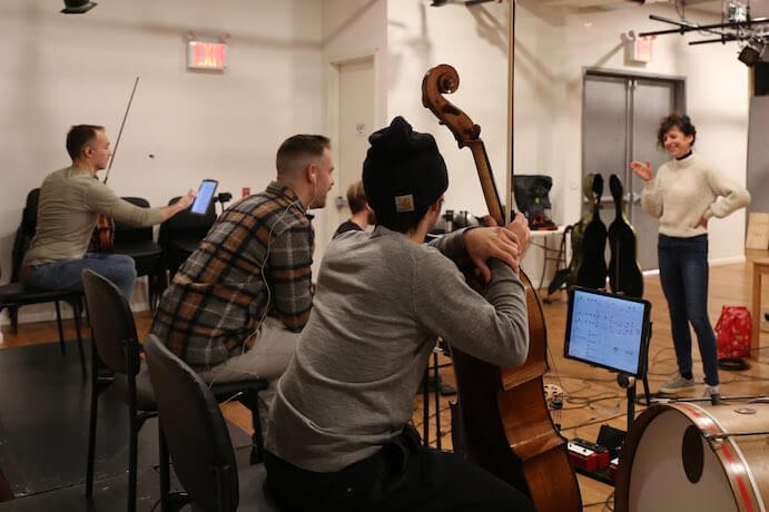 JACK Quartet and composer Natacha Diels -- Photo by Annie Horner