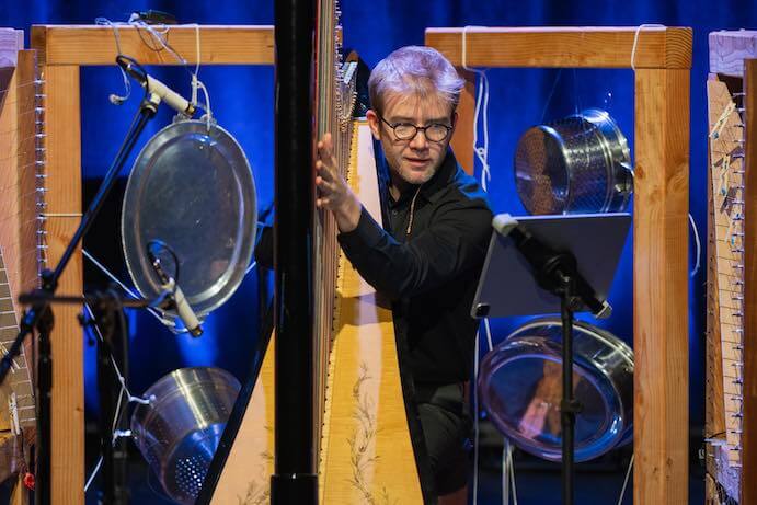 Harpist Parker Ramsay performs at "ChamberQUEER 2024: Constellation" -- Photo by Sean Salamon