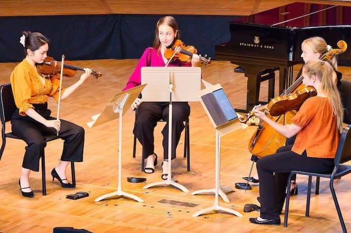 Tanglewood Music Center fellows perform "Beet Juice" by Nick DiBerardino -- Photo by Hilary Scott