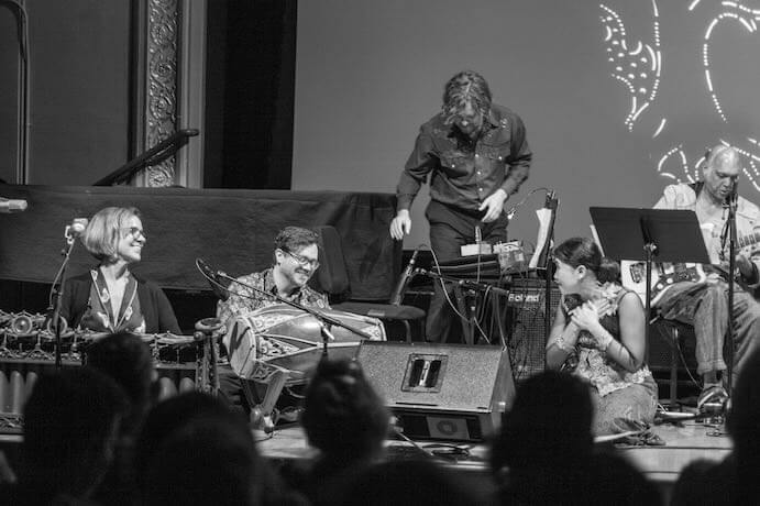 Peni Candra Rini, Gamelan Kusuma Laras members, Curt Sydnor, and Shahzad Ismaily -- Photo by Matt Mehlan courtesy of Roulette