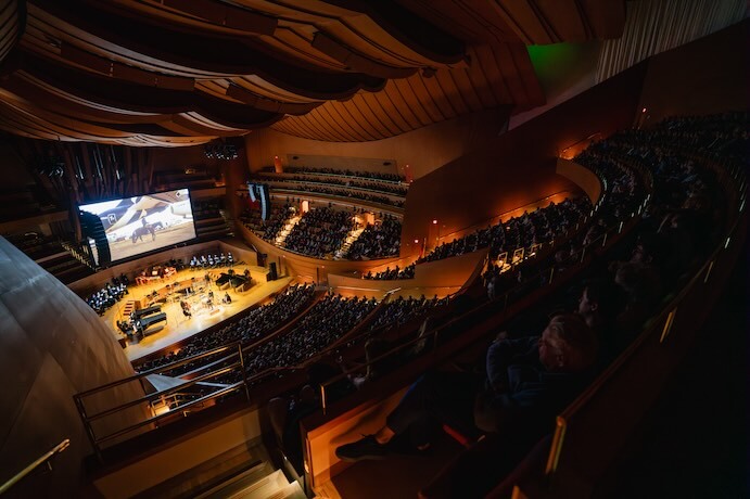 David Aitken's LightScape at Walt Disney Concert Hall -- Photo by Farah Sosa, Courtesy of LA Phil