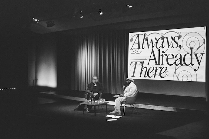 George E. Lewis and Bonaventure Ndikung -- Photo by Jonathan Finlayson